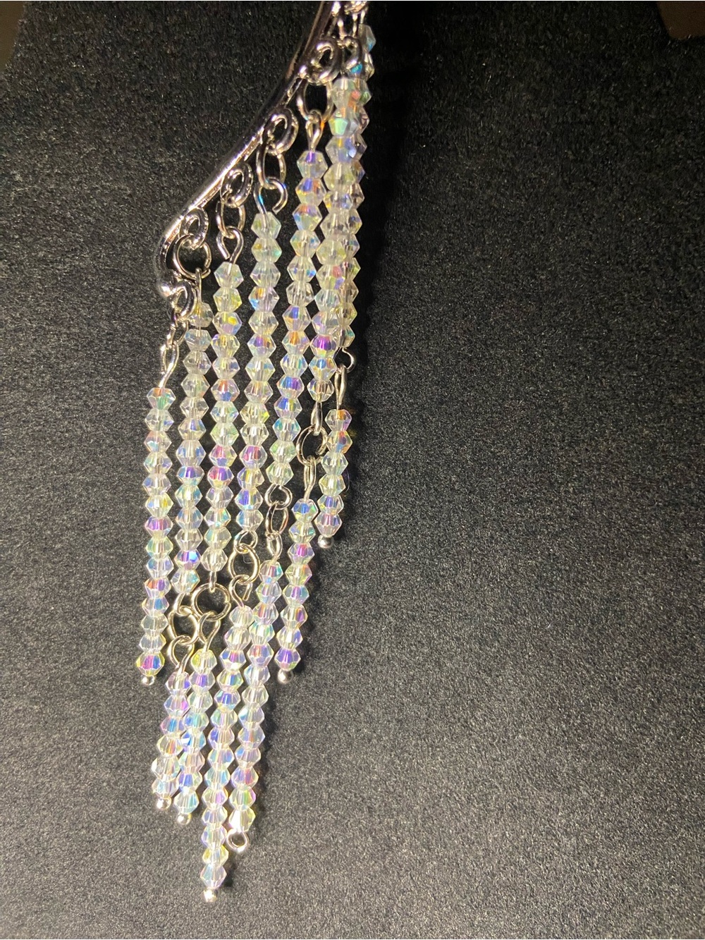 Crystal Fringe Drop Ear Cuff in Iridescent Crystal AB